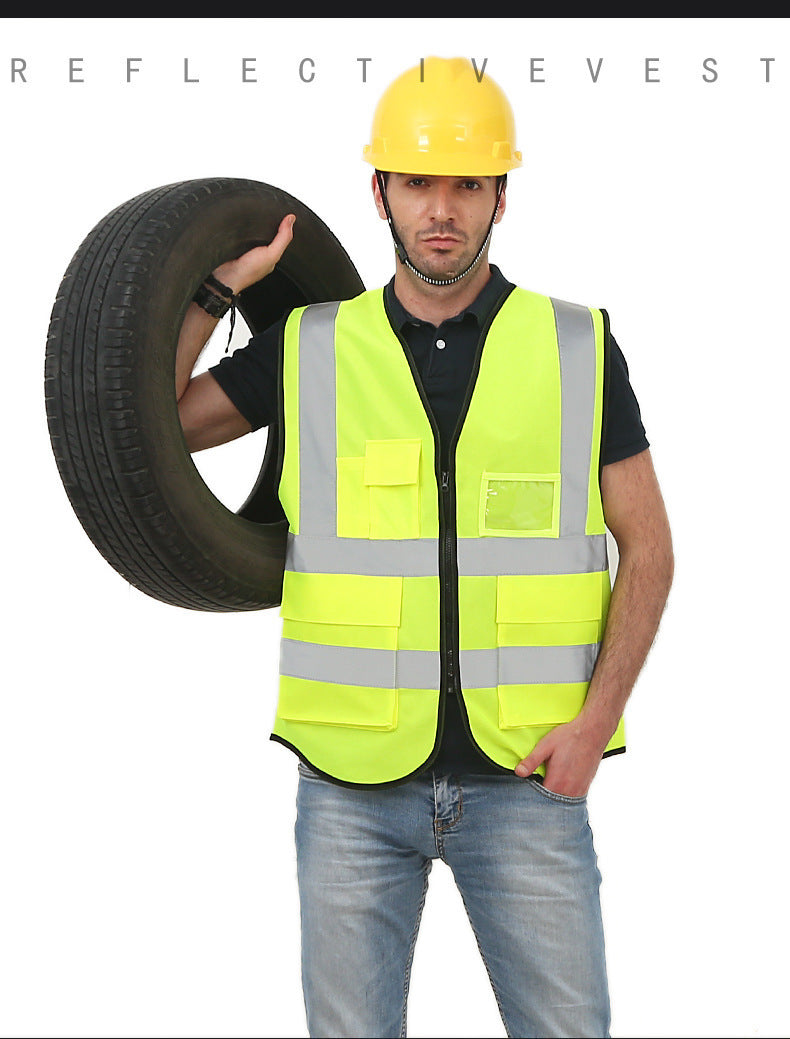 Direct reflective vest multi-pocket reflective vest