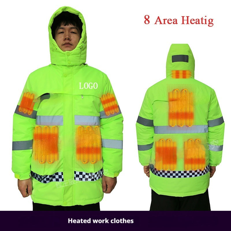 Reflective Stripe Protection Cotton-padded Jacket