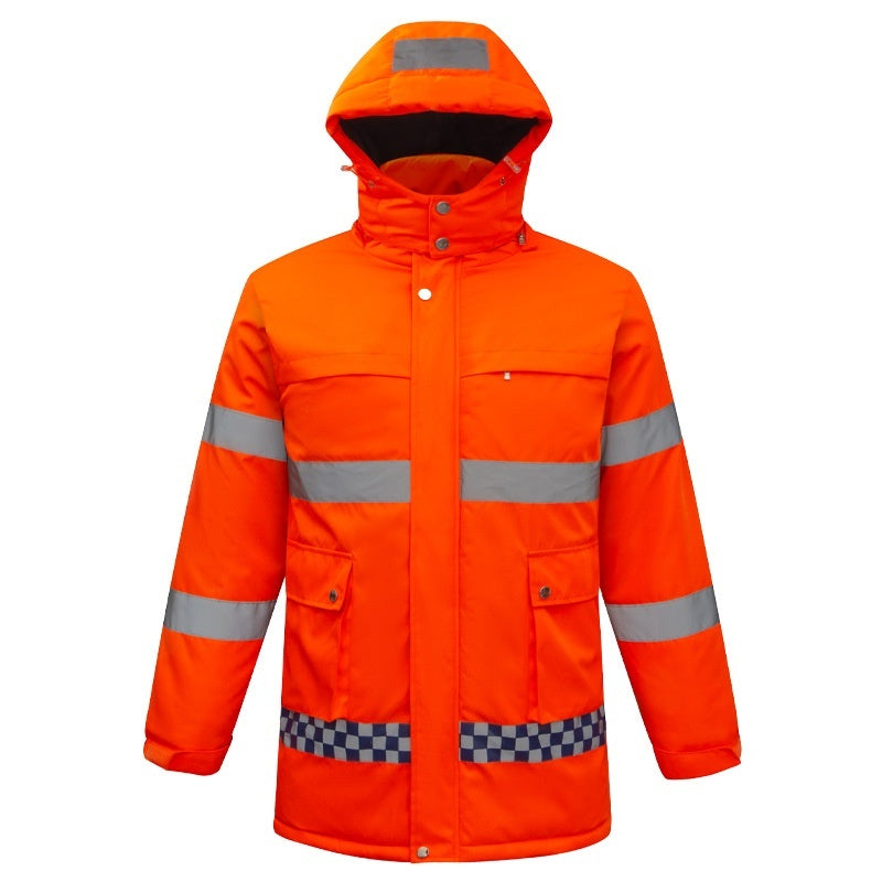 Reflective Stripe Protection Cotton-padded Jacket