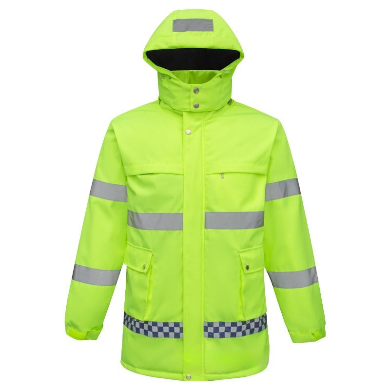 Reflective Stripe Protection Cotton-padded Jacket