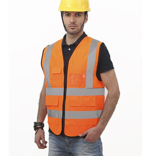 Direct reflective vest multi-pocket reflective vest