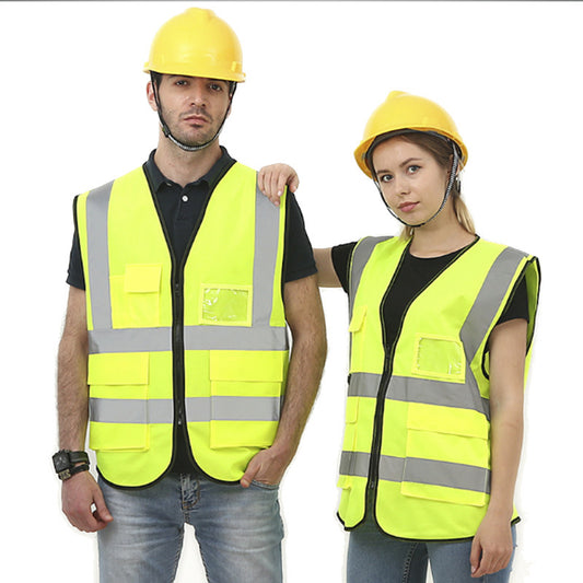 Direct reflective vest multi-pocket reflective vest